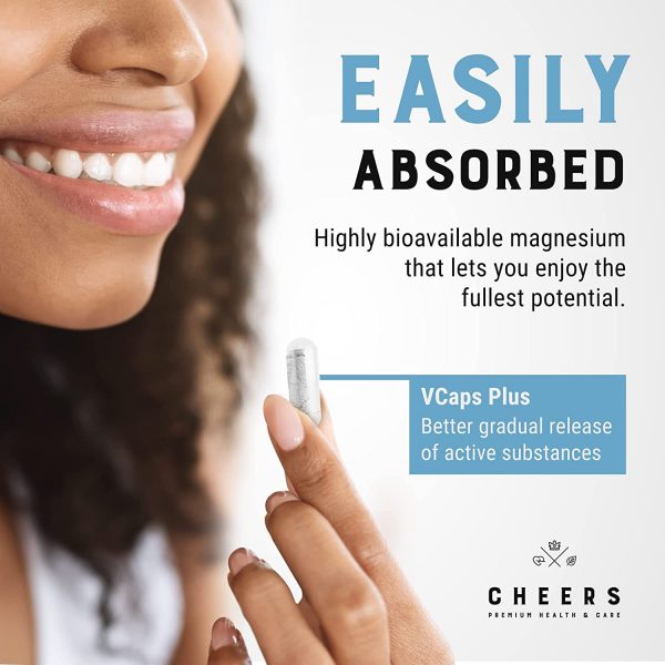 Cheers Magnesium Citrate Capsules, 90 Vegan Caplets, Gluten-Free Magnesium Citrate with Zinc & Vitamin B6, High Dose 320 mg (7)
